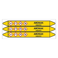 Značení potrubí, amoniak,3 ks, 355 × 37 mm